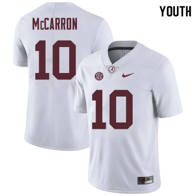 NCAA Youth Alabama Crimson Tide #10 AJ McCarron Stitched College Nike Authentic White Football Jersey AX17K41AS